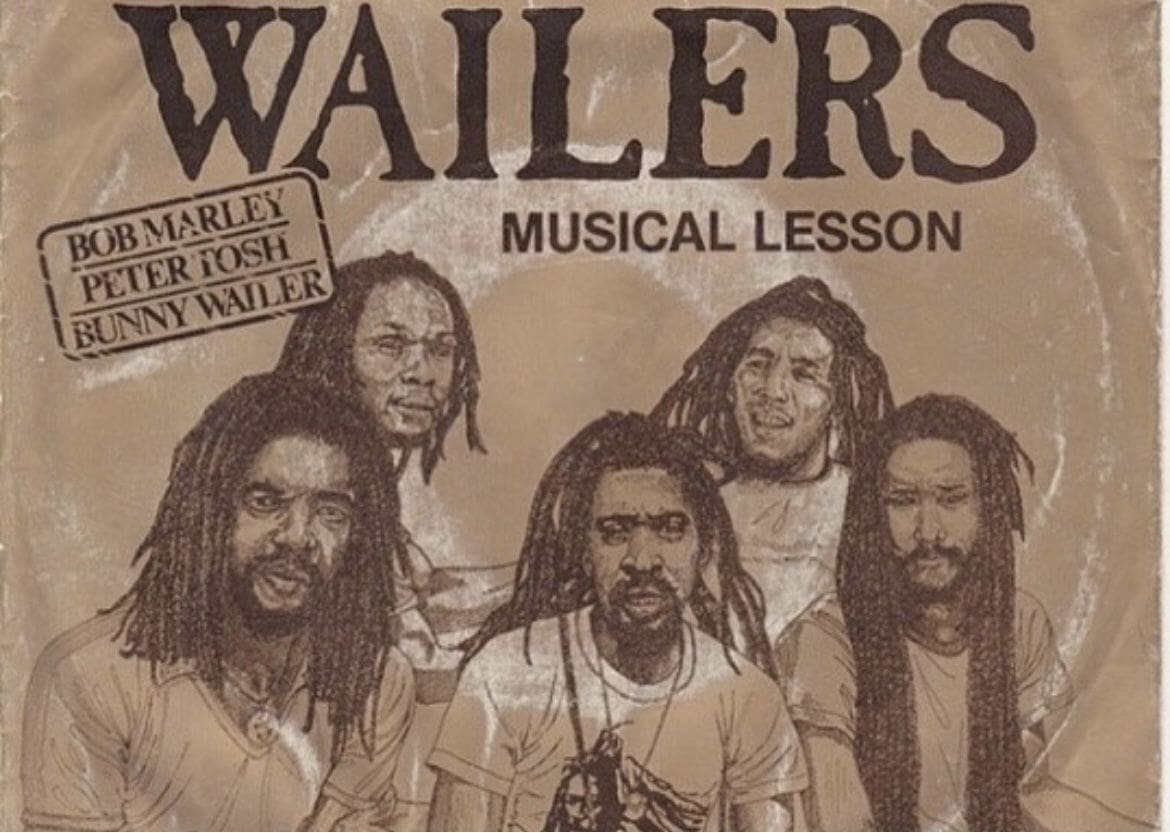 A picture of the wailers in a musical lesson.